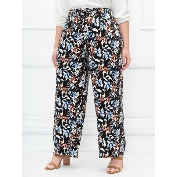 28 • Eloquii Elements • Printed Wide Leg Pants - Picture 1 of 4